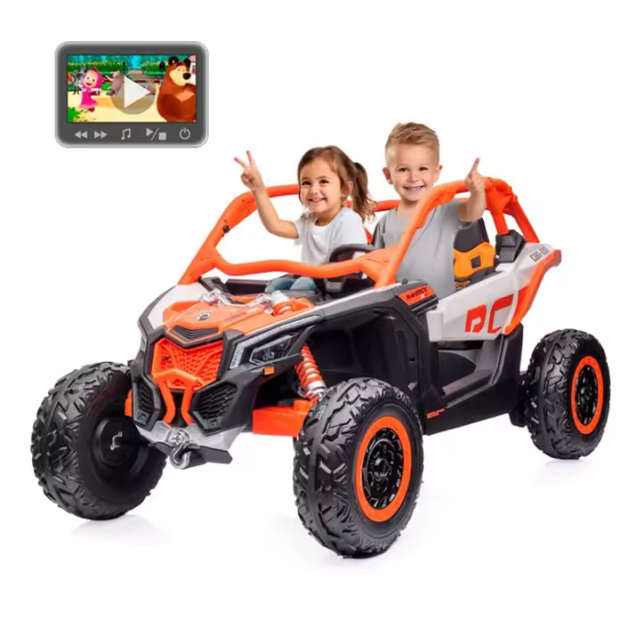 Can AM Maverick UTV buggy XL 24V MP4, Coche eléctrico Todo Terreno para niños biplaza XXL con batería 24V, Ruedas de Goma, Doble Asiento de Piel y Mando para Padres - 1