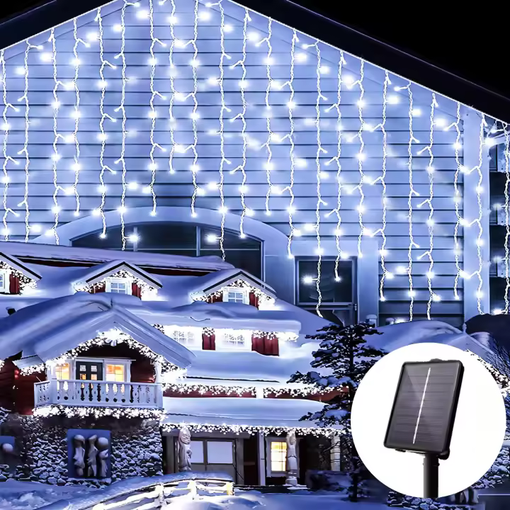 Luces De Ceniza Solar LED 3.5M Impermeables Para Decoración De Exterior Patio Jardín Fiesta Decoración De Estante De Techo - 1
