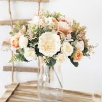 Bouquet De Flores Artificiales Peonía Otoño Rosa Silken Hydrangea Decoración Para Casamiento Hogar Jardín Accesorios De Falsa Planta Para Invierno - details 0