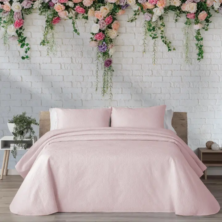 Manterol - Colcha bouti liso mosaico colores pastel. Cubrecama ideal para primavera, verano y entretiempo con tejido fino, extra suave y ligero. - 1