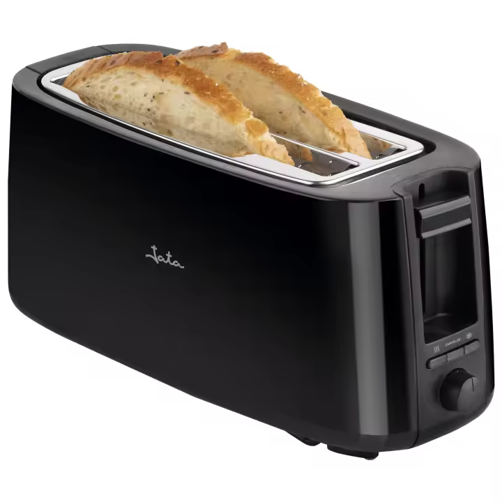 JATA JETT1585 - Tostadora Pan 2 Rebanadas Largas (25 x 3 cm). 7 niveles de tostado. Función de descongelación y mantenimiento del calor. Centrado automático. Bandeja recogemigas - 1