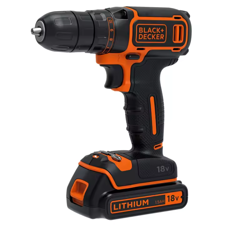 Black & Decker BDCDC18K-QW - Taladro atornillador 18V + cargador 400mA + Maletín + 1 batería - 1