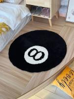 LAKEA Alfombra Redonda De 8 Bolas Negra Antideslizante Para Sala De Estar Baño Decoración Del Hogar Alfombra De Piso Flocking Máquina De Técnica De Tejido Geométrica Para Adultos - details 6