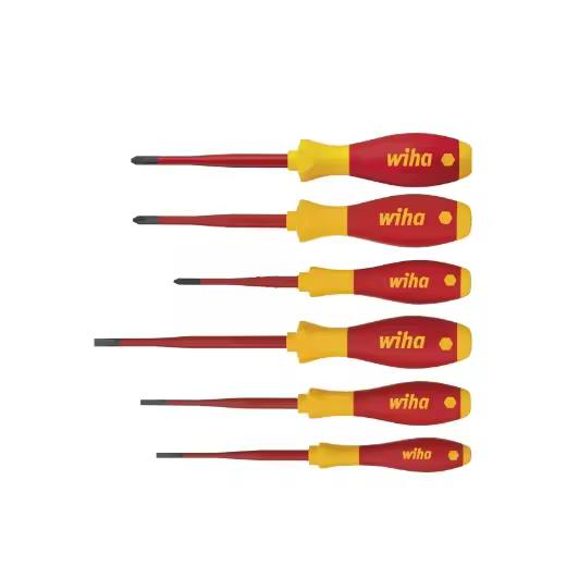 Wiha Juego de destornilladores SoftFinish® electric slimFix ranurado, Phillips, PlusMinus/Pozidriv, de 6 unid. (38362) - 1