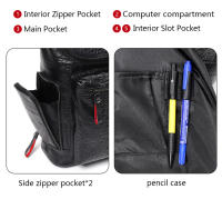 Mochila De Cuero Auténtico Crocodilo Para Laptop De 15.6 Pulgadas Hombres Viaje Impermeable Grande Para Adolescentes Escuela Bolsa De Viaje Preppy Style - details 9