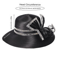Sombrero De Encaje Blanco Elegante Para Mujer Con Lazo Satinado Para Boda Y Occasiones Formales Sombrero De Iglesia Derby - details 3