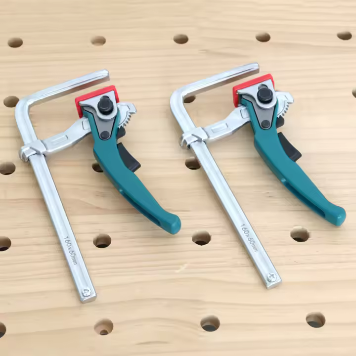 Allsome 2Pcs Abrazadera De Mesa Rápida De Aluminio Para Sistema De Guía De Tabla MFT Y Rieles 160mm Herramienta De Carpintería DIY - 1