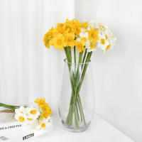 6pcs Narcis Artificial Para Decoración De Bodas Festivales Y Fiestas Decoración De Hogar Jardín Y Habitaciones Estilo Silken - details 0