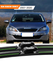 2pcs LimpiaParabrisas Anteojos Delantero Para Peugeot 308 308SW 308CC 2007-2020 Plegables Hechos De Goma Natural Adecuado Para Coches Automóviles - details 0