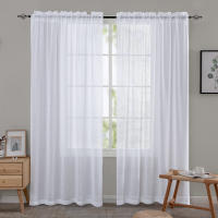 JINCHAN Cortinas Transparentes De 1 Panel Para Sala De Estar Y Dormitorio Efecto De Tela De Lino Cortina De Ventana Con Bolsa De Rodamiento Modernas Y Sencillas - details 5