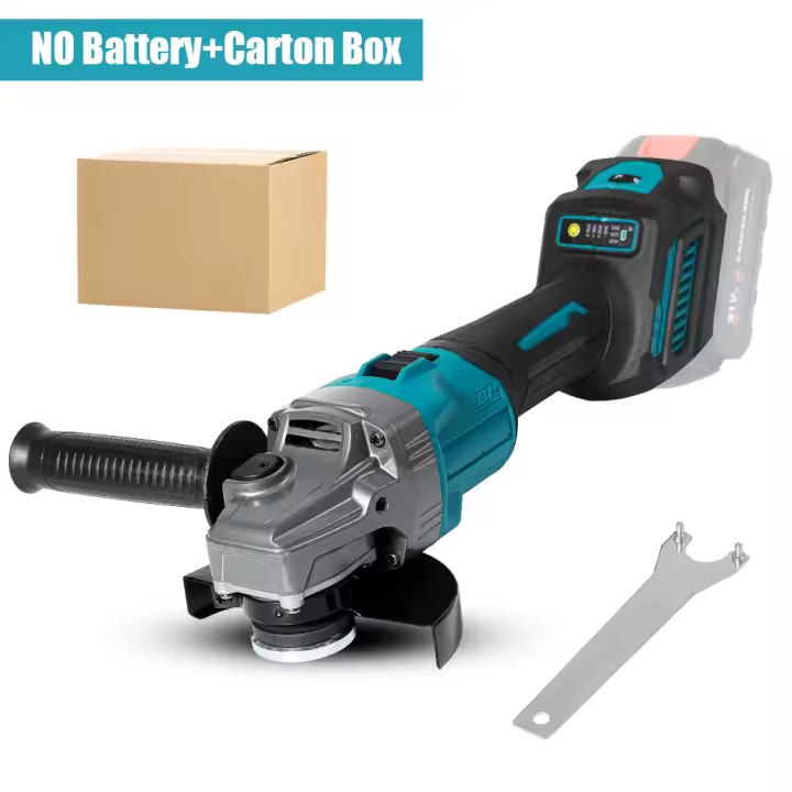 Amoladora angular sin escobillas de 125mm y 7 engranajes, máquina cortadora y pulidora, amoladora angular eléctrica, herramienta eléctrica para pines de batería Makita de 18V - 1