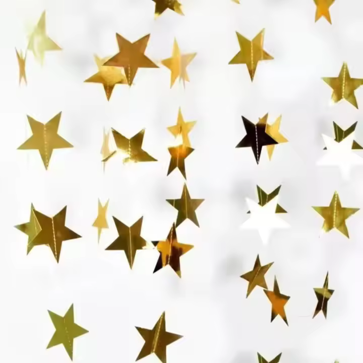 Decoración De Cumpleaños Dorada Para Bebé De Ambos Sexos Con Colgantes De Estrella Y Borlas Adorno Para Escenas De Fiesta - 1