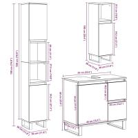 vidaXL Set muebles de baño 2 piezas madera contrachapada gris hormigón - details 6