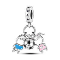 Encantos De Pareja De Niño Y Niña Platinados Con Circonia Para Pulsera O Collar Joyería Para Mujer Pendiente Clásico De Moda Vintage Romántico - details 35