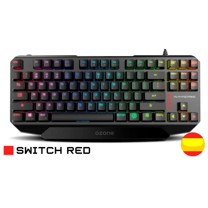 Ozone Gaming, Teclado GamingAlpha Strike, OZALPHASTRIKESP, Teclado Mecanico, Switches Outemu Red, Iluminacion LED RGB, Silencioso, Numerico, Layout Español - 1