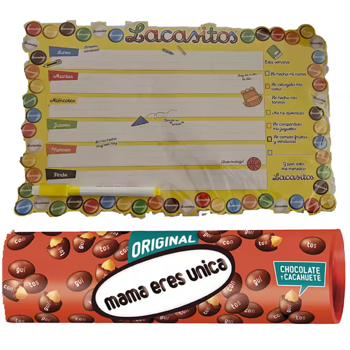 Conguitos Megatubo 1,2 KG-"Mamá eres única" + PLANIFICADOR MAGNÉTICO - 1