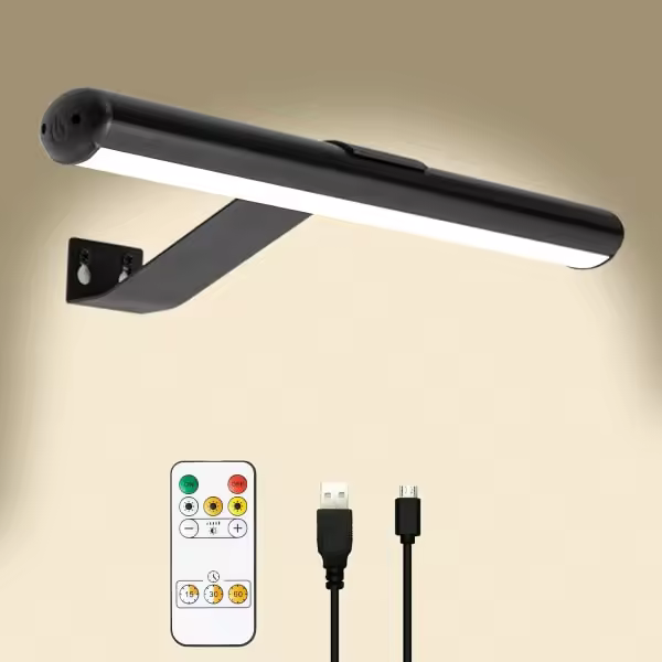 Lámpara de pared teledirigida, lámpara inalámbrica de la imagen LED, batería recargable, brillo de 300 lúmenes, ajustable, para fresco y tablero de dartboard con el cuerpo del metal - 1