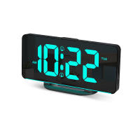 Reloj De Alarma Digital Con Luz Ambiental RGB Y Cargador USB Reloj Electrónico Dimmable Para Mesa/Muro Mostrador De Tiempo Semanal - details 2