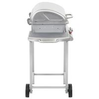 vidaXL Barbacoa portátil de gas con 2 zonas plateada acero inoxidable - details 4