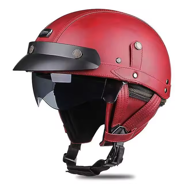 Dot Approved Motorcycle Retro Helmet Vintage Fashion Moto Helmet Capacete De Moto Half Helmet Baseball Cap Casco Moto Casque - 1