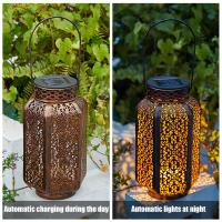 Lámpara Solar LED Retro De Hierro Para Exterior Luces Colgantes De Camino Decorativas Vintage Incluye Bombillas Fuente De Energía Solar - details 6