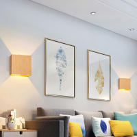 Lámparas De Pared Modernas Cuadradas Para Interior Luz Para Dormitorio Y Sala De Estar Lámparas De Aluminio Dorado/Café Iluminación Fixa - details 6