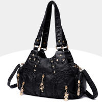 Bolso De Hombro Vintage Yogodlns Para Mujer En Cuero PU Suave Gran Capacidad Bolso De Mano Moda Con Manija De Color Stitching - details 25
