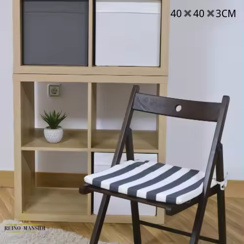 Cojín de Espuma REINO MANSIDI - Pack de 2 Cojines para Sillas - Estampados Lisos - Cómodo y Suave - 40x40x3cm - 1