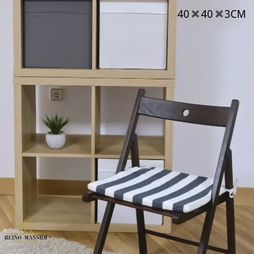Cojín de Espuma REINO MANSIDI - Pack de 2 Cojines para Sillas - Estampados Lisos - Cómodo y Suave - 40x40x3cm - 1