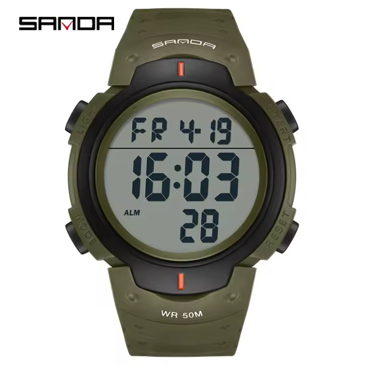 Reloj Militar De Moda Para Hombre SANDA Resistente Al Agua Deportivo Al Aire Libre Reloj Digital LED De Pulsera Con Luz Trasera Resistente Al Shock - 1