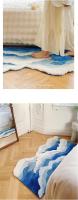 Carpetas De Onda Oceánica Alfombra Fluffy Aestética Para Dormitorio Antideslizante Mecánica Lavable Uso Doméstico Hotel Camping Viaje Puerta Baño Cocina - details 5