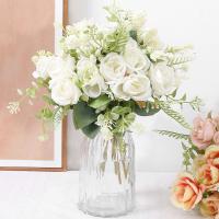 1/3Pcs Arreglo De Flores Artificiales Rosa Para Decoración De Hogar Y Jardín Decoración De Boda Y Fiestas Fake Flowers Garden Wedding Party Decoration - details 0