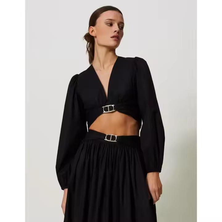 Camisa Twinset De Popelina Negra Mujer 241Tt2024-00006 Negro - 1