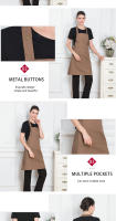 Delantal De Cocina De Lona Para Hombres Y Mujeres Con Bolsillo Adecuado Para Chef Grill Restaurante Barra Tiendas De Belleza Uniforme De Estudios De Uñas - details 3