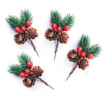 10pcs Ramas De Pino Verdes Simuladas Para Adornos Navideños Arreglos Florales Decoraciones De Fiesta Accesorios De Flores - details 14
