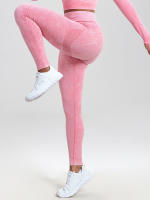 CHRLEISURE Pantalones De Yoga Para Mujer Lavados Leggings De Fitness Con Aros Treggings Elásticos Para Correr Actividad Física De Gimnasio - details 16