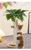 Palo De Afilado Para Gatos Con Bolas Colgantes Y Cordón De Sisal Natural Árbol De Agarre Interactivo Para Gatos Jóvenes Material De Madera - details 0