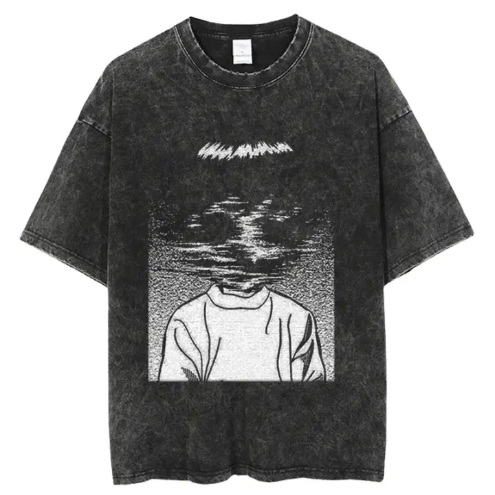 Camiseta Hip Hop Streetwear Oversize Para Hombres Y Mujeres Con Gráficos De CómicThriller Manga Antiguo FuJiang Top Casual Verano - 1