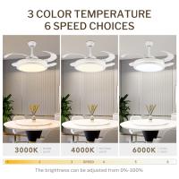 Ventilador de techo BEST SELLER motor DC 6 velldades, with SMART APP Tecnología Led 72W CCT 7920 Sistema Lúmenos, Mando a distancia con temporizador, LUZ REGULABLE en color e intensidad, inversor de motor MEMORIA Verano/invierno ultra Silencioso. - details 0