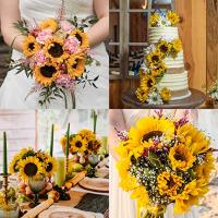 5/10PCS Decoración De Girasoles Artificiales Para Jardín Interior Fiesta Boda Graduación Decoración De Casa Regalo - details 1