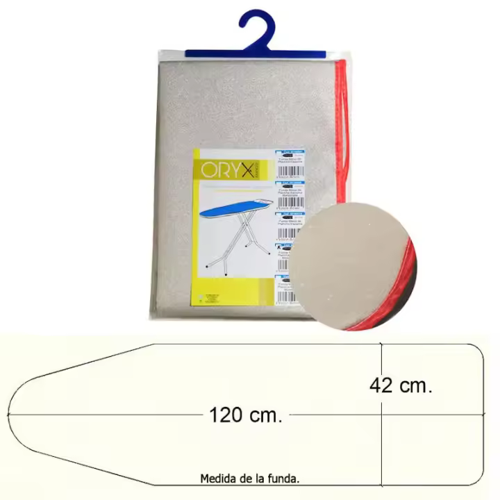 Funda mesa plancha espuma metalizada 120x42 cm. - 1