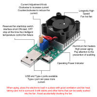 Prueba De Carga Electrónica Ajustable Con Ventilador Resistor De Carga DC 15W 18W 22.5W USB 3.7V-13V Tester De Capacidad De Descarga De Batería Voktta - details 5