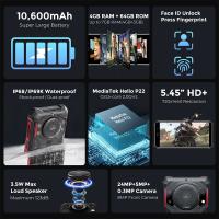 FOSSiBOT F101P Movil Resistente Android 13, Batería 10600mAh móvil irrompible 5.45'' HD 7GB RAM+64GB ROM (TF 1 TB), cámara 24MP+8MP+5MP, 122dB Altavoz,2,0Ghz, 4G Dual SIM/NFC/OTG/GPS/BT5.0 - details 0