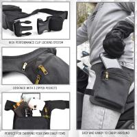 AHR quality Riñonera Pierna Riñonera Lateral Pernera Moto Hippie con Cremallera, 3 Bolsillos y Doble Sujeción Unisex (Negro Puro) - details 1