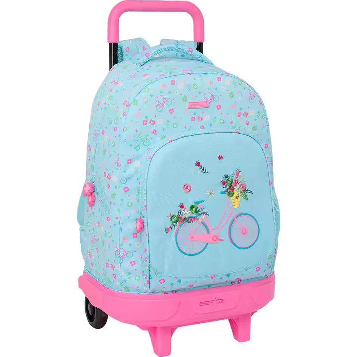 SAFTA | MOCHILA GRANDE CON RUEDAS COMPACTA CARRO EXTENSIBLE SAFTA "BICICLETA" - Mochila Escolar Licencia Oficial - Diseño Ergonómico - Amplio Espacio de Almacenamiento - Bolsillos Multifuncionales - 1
