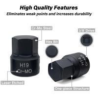 Juego De Destornilladores De Hexágono De Impacto Bajo Perfil 3/8 Pulgada 16 Piezas SAE/Metrica 1/4-3/4 Pulgada 6-19mm Acero Cr-Mo Construcción En Unidad - details 1