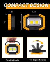 Luz LED DE TRABAJO DE 30W, Reflector COB portátil recargable, Frtia superbrillante de 2000LM, Luz de seguridad para Exterior, USB, Resistente al Agua - details 2