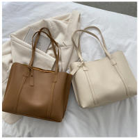 Bolso De Hombro Versátil De Cuero Suave Negro Minimalista Gran Capacidad Bolso De Tote Casual Para Mujer Estilo Inglés - details 3