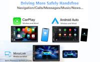 Radio De Coche Con Pantalla Táctil HD De 7 Pulgadas 2 Din Reproductor De Vídeo De Alta Calidad Con Wireless CarPlay Android Auto Y Bluetooth Cámara Trasera Incluida - details 1