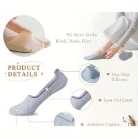 Calcetines Invisibles Para Mujer 5-8 Pares Bajo La Línea De La Vista No Se Ven Antiadherentes Transpirables Wickaje De Humedad Para Zapatos Planos Y Botas Cómodos - details 0